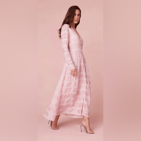 LOVESHACKFANCY Ellitia Dress in Light Lilac - Picture 4 of 13